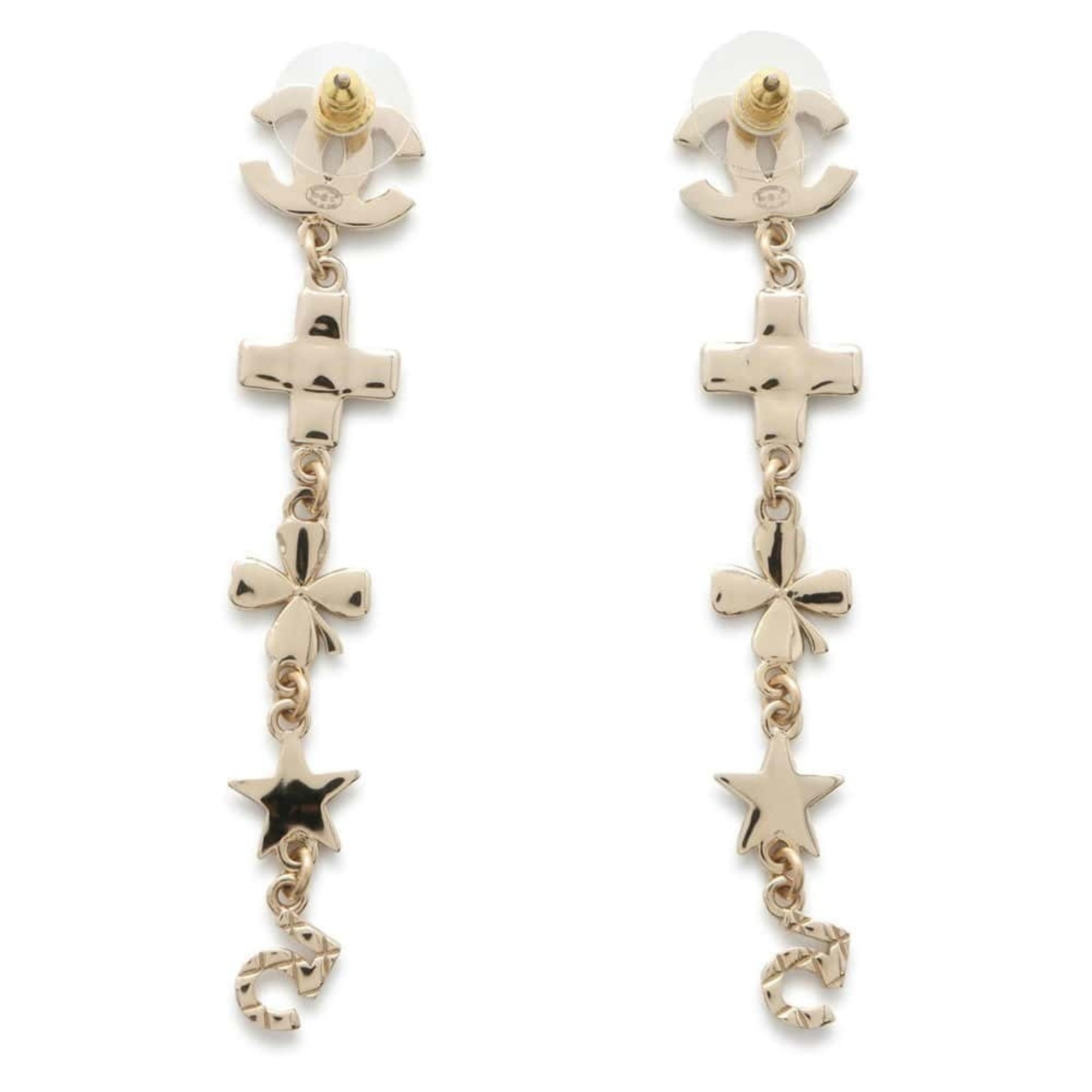 Chanel earrings with Coco mark and rhinestones B23 C AB9853 CHANEL