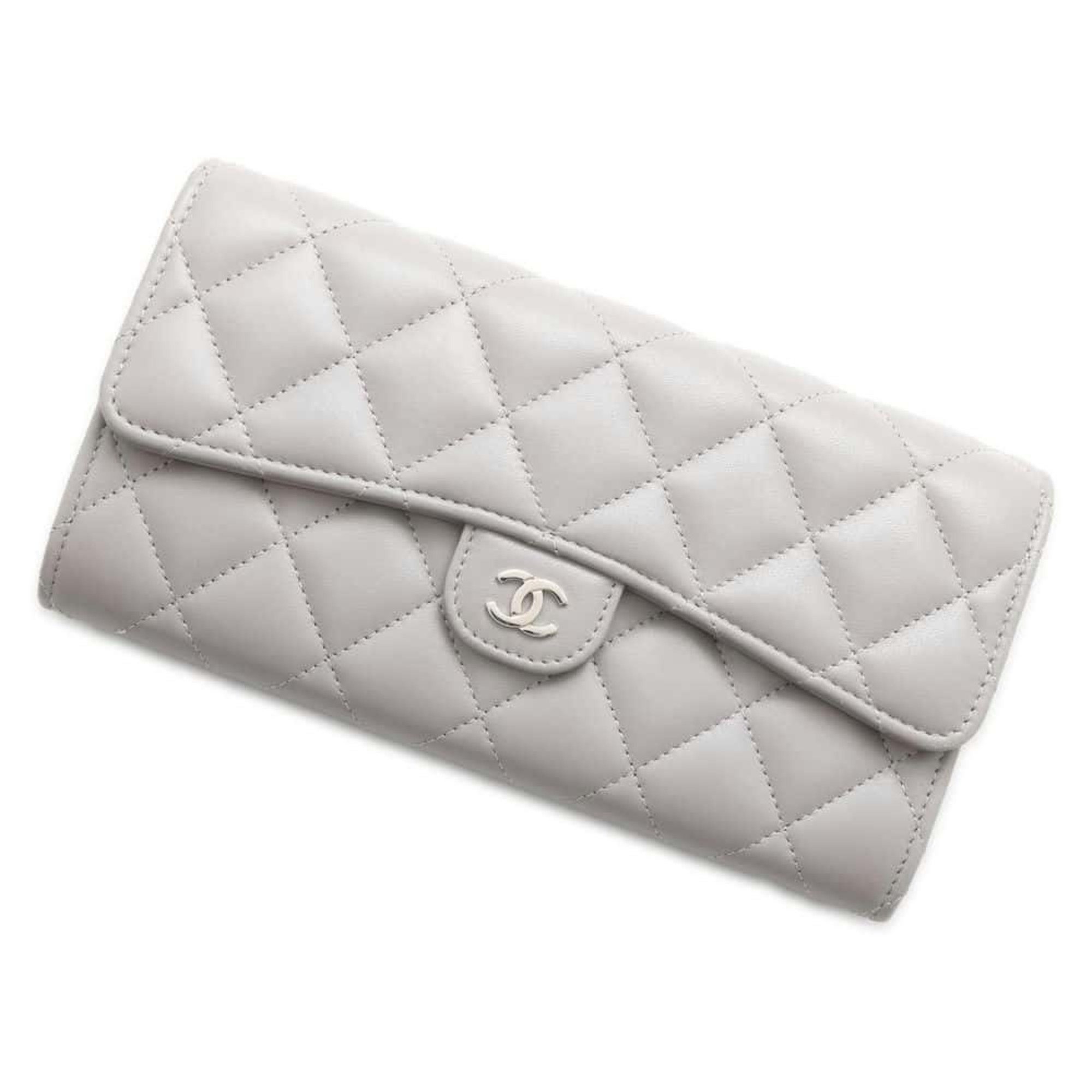 Chanel Long Wallet Classic Flap Matelasse Coco Mark Lambskin AP0241