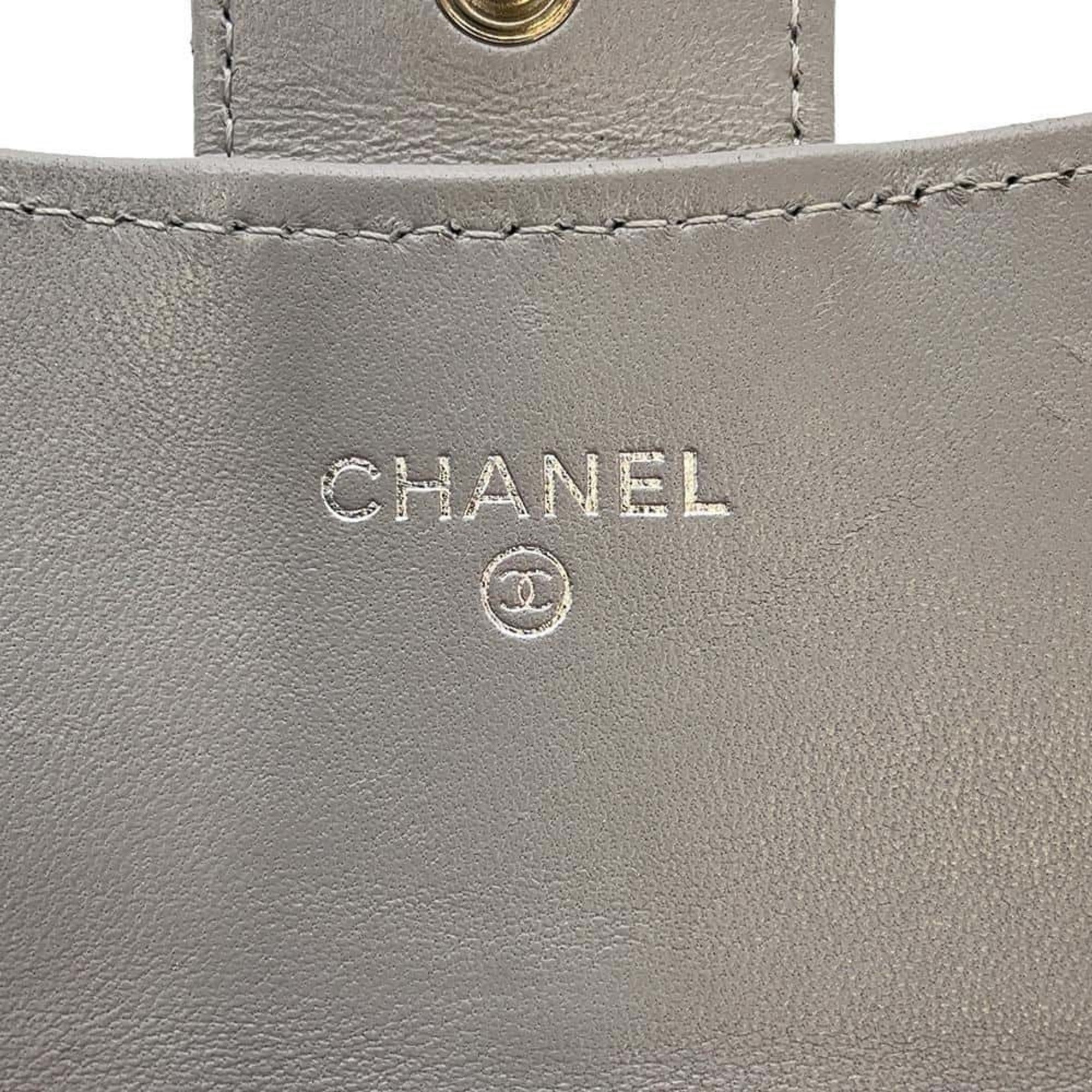 Chanel Long Wallet Classic Flap Matelasse Coco Mark Lambskin AP0241