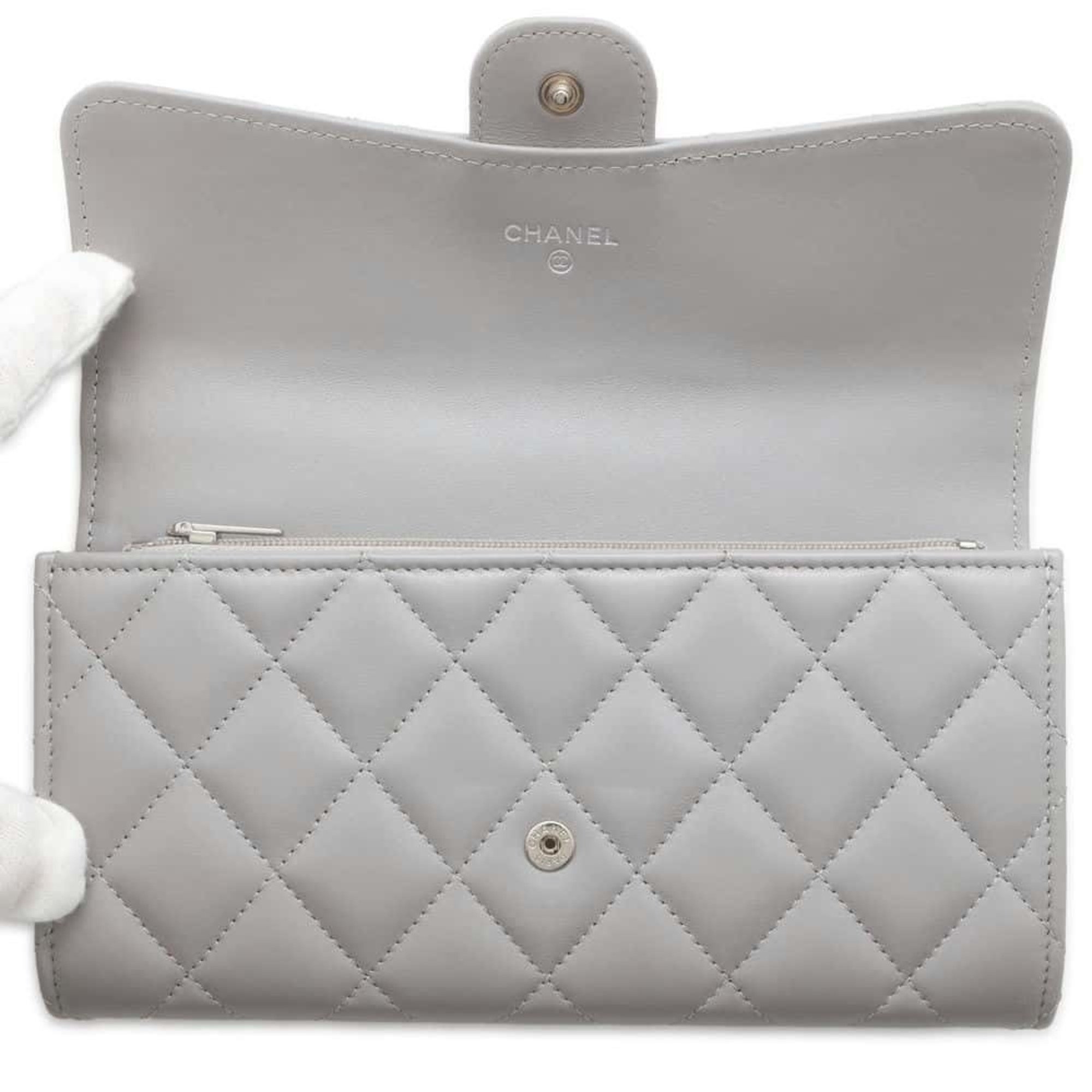 Chanel Long Wallet Classic Flap Matelasse Coco Mark Lambskin AP0241