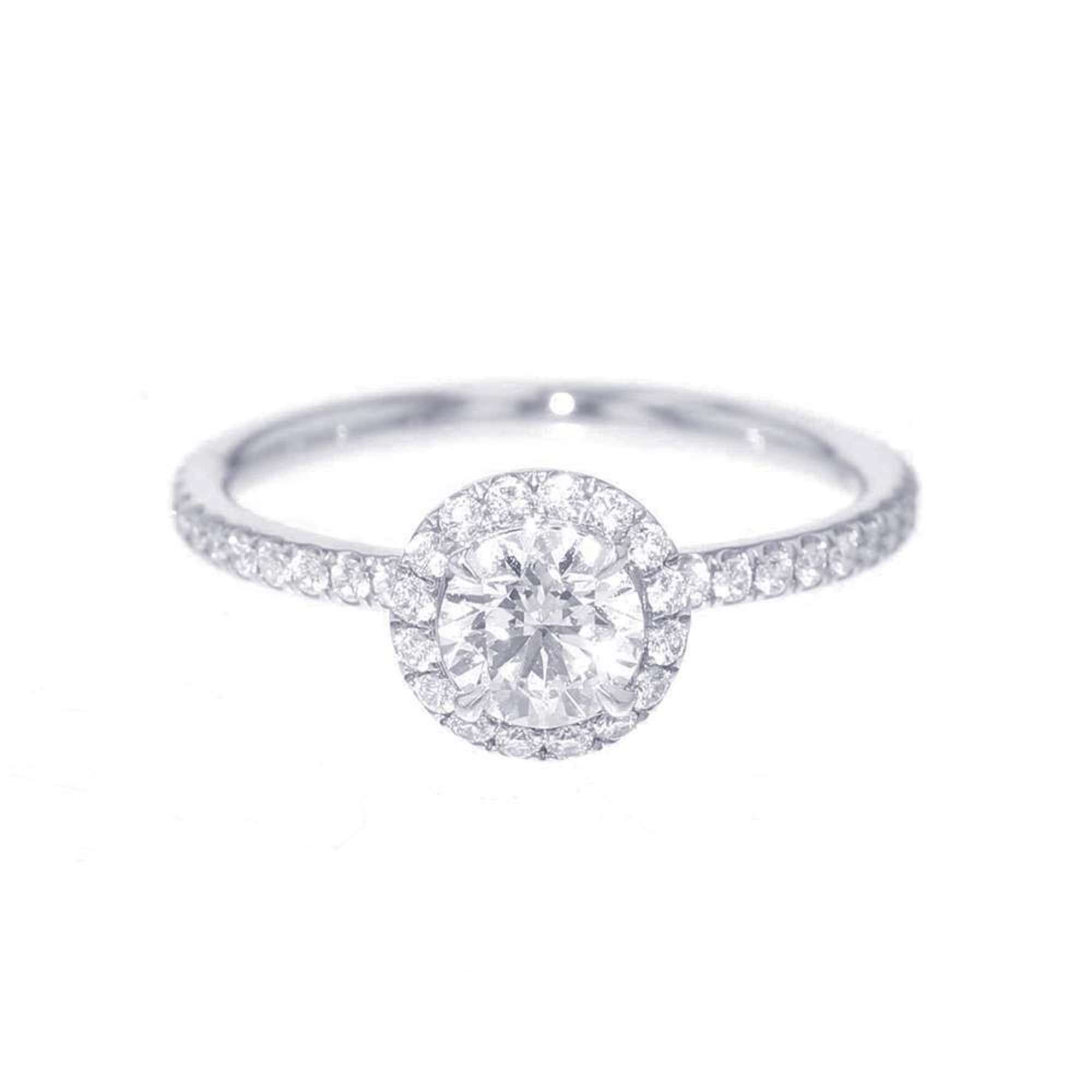 Harry Winston Ring Round Cut Micro Pavé Diamond 0.54ct Pt950 Size approx. GIA RGDPRD005MICPT