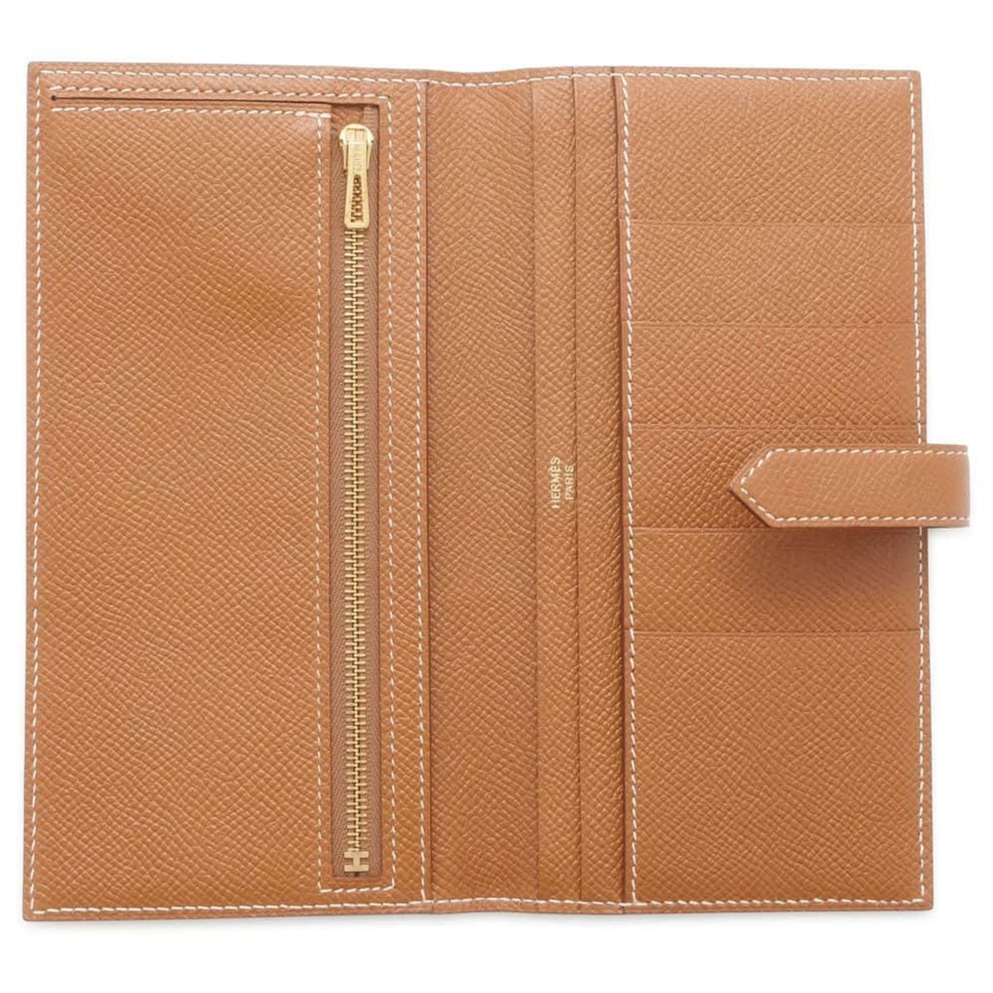 Hermes Long Wallet Bearn Classic Gold Epson A Stamp HERMES