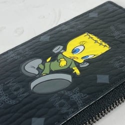 MCM Looney Tunes Collaboration Visetos Tweety Wallet Coin Purse Fragment Case with Neck Strap Wallet/Coin Leather Women's Black