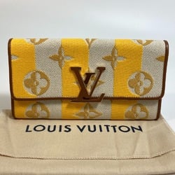 LOUIS VUITTON M80416 Monogram Portefeuille Capucines Stripe 21SS Long Wallet Canvas Leather Men's Women's Jaune Yellow