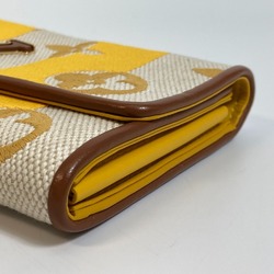 LOUIS VUITTON M80416 Monogram Portefeuille Capucines Stripe 21SS Long Wallet Canvas Leather Men's Women's Jaune Yellow