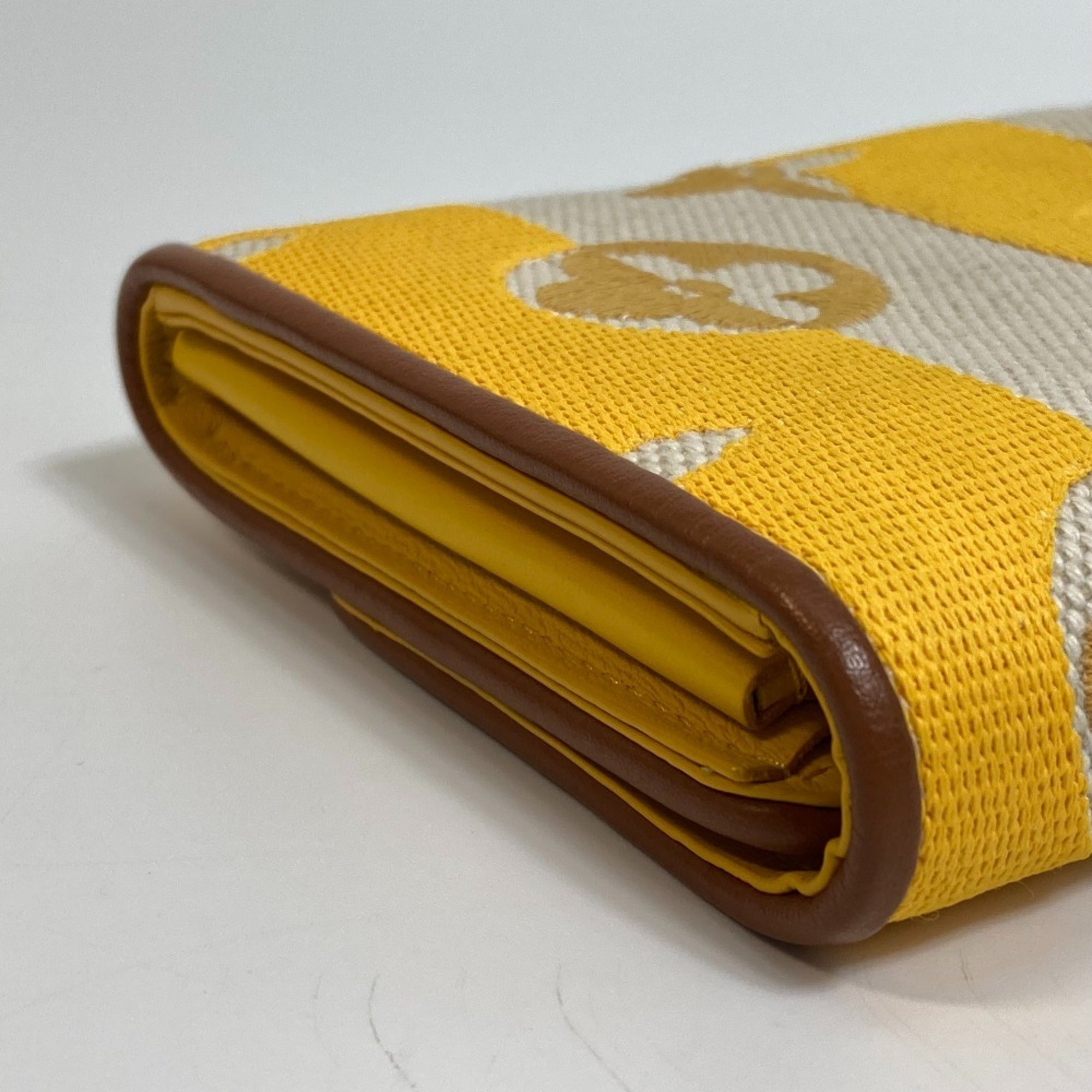 LOUIS VUITTON M80416 Monogram Portefeuille Capucines Stripe 21SS Long Wallet Canvas Leather Men's Women's Jaune Yellow