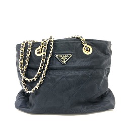 PRADA Prada Triangle Plate Chain Bag Shoulder Nylon Women's Navy