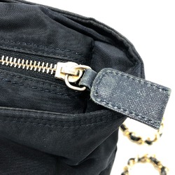 PRADA Prada Triangle Plate Chain Bag Shoulder Nylon Women's Navy