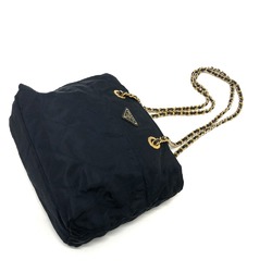 PRADA Prada Triangle Plate Chain Bag Shoulder Nylon Women's Navy