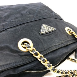 PRADA Prada Triangle Plate Chain Bag Shoulder Nylon Women's Navy