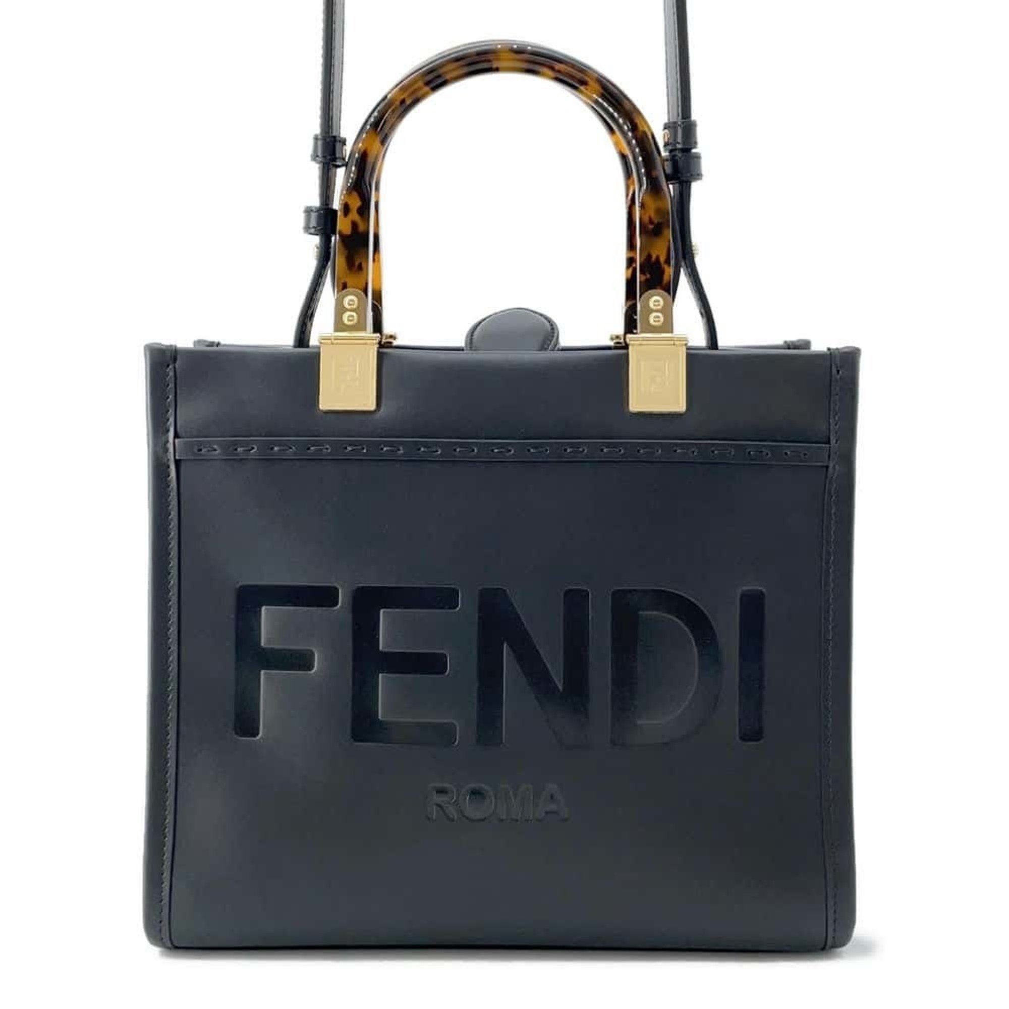 Fendi Handbag Sunshine Small 8BH394 FENDI 2way Shoulder Bag Black