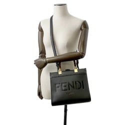 Fendi Handbag Sunshine Small 8BH394 FENDI 2way Shoulder Bag Black