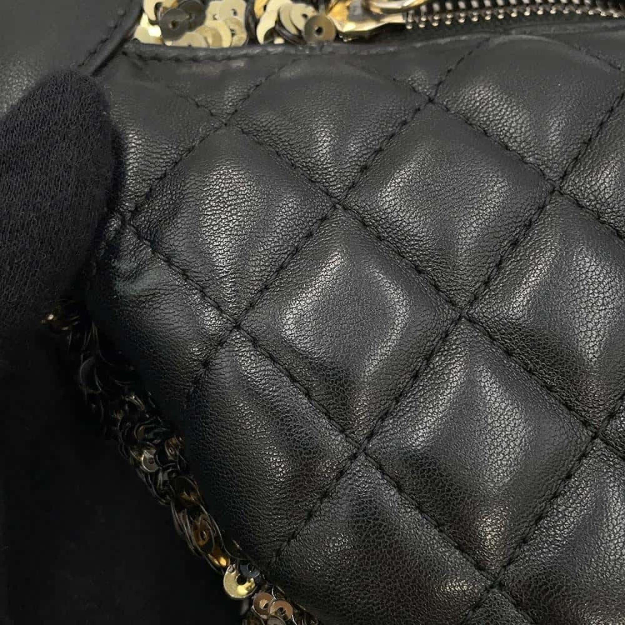 Chanel Body Bag Matelasse Coco Mark Leather Sequins CHANEL Waist Black 2019 Cruise Line