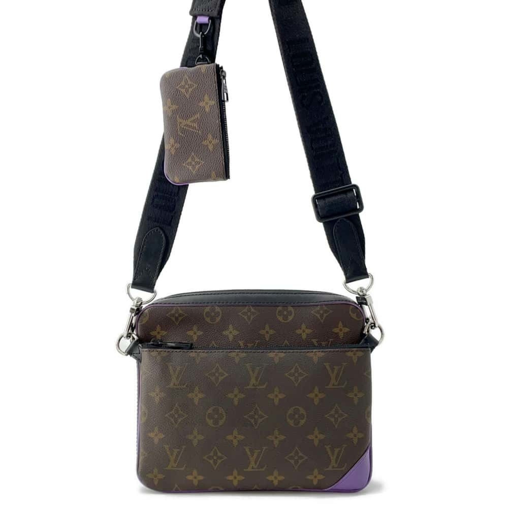 Louis Vuitton Shoulder Bag Monogram Macassar Trio M46266 Black