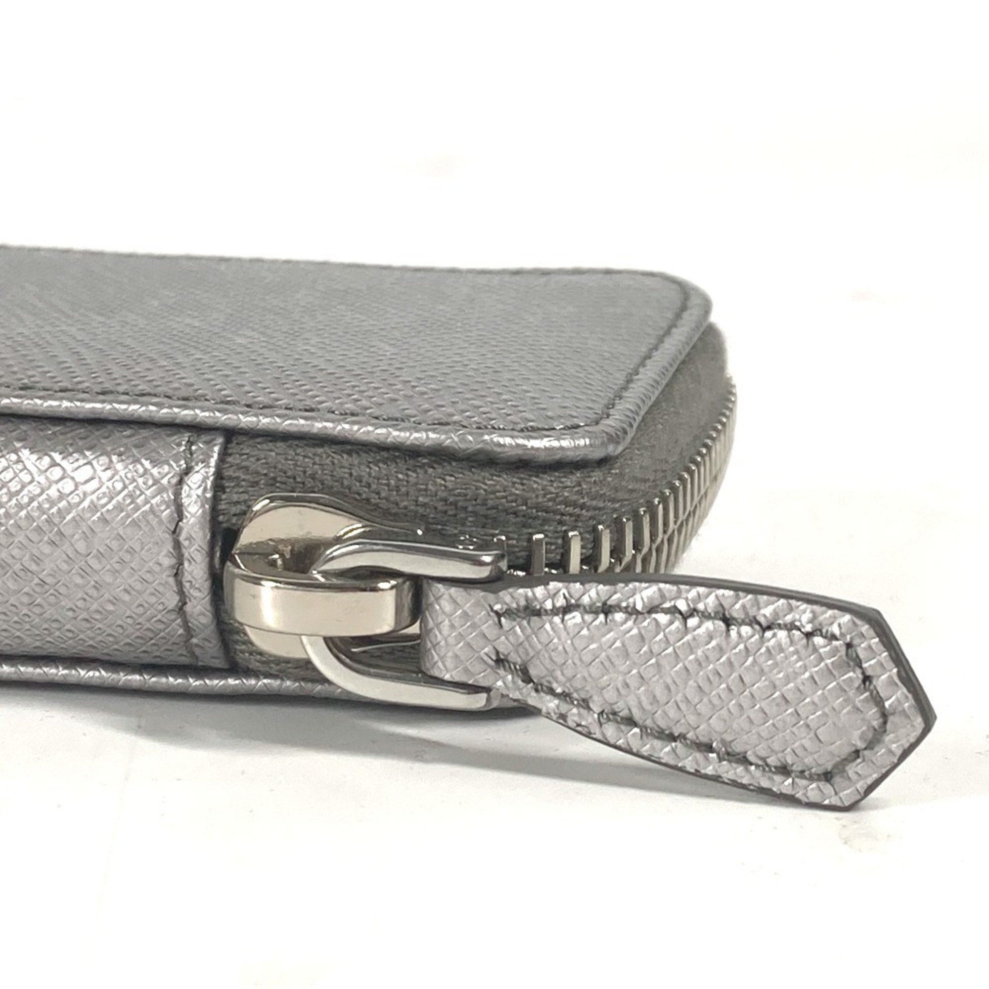 PRADA Prada 3 Pencil Pouch Stationery Case Saffiano Leather Men's Silver