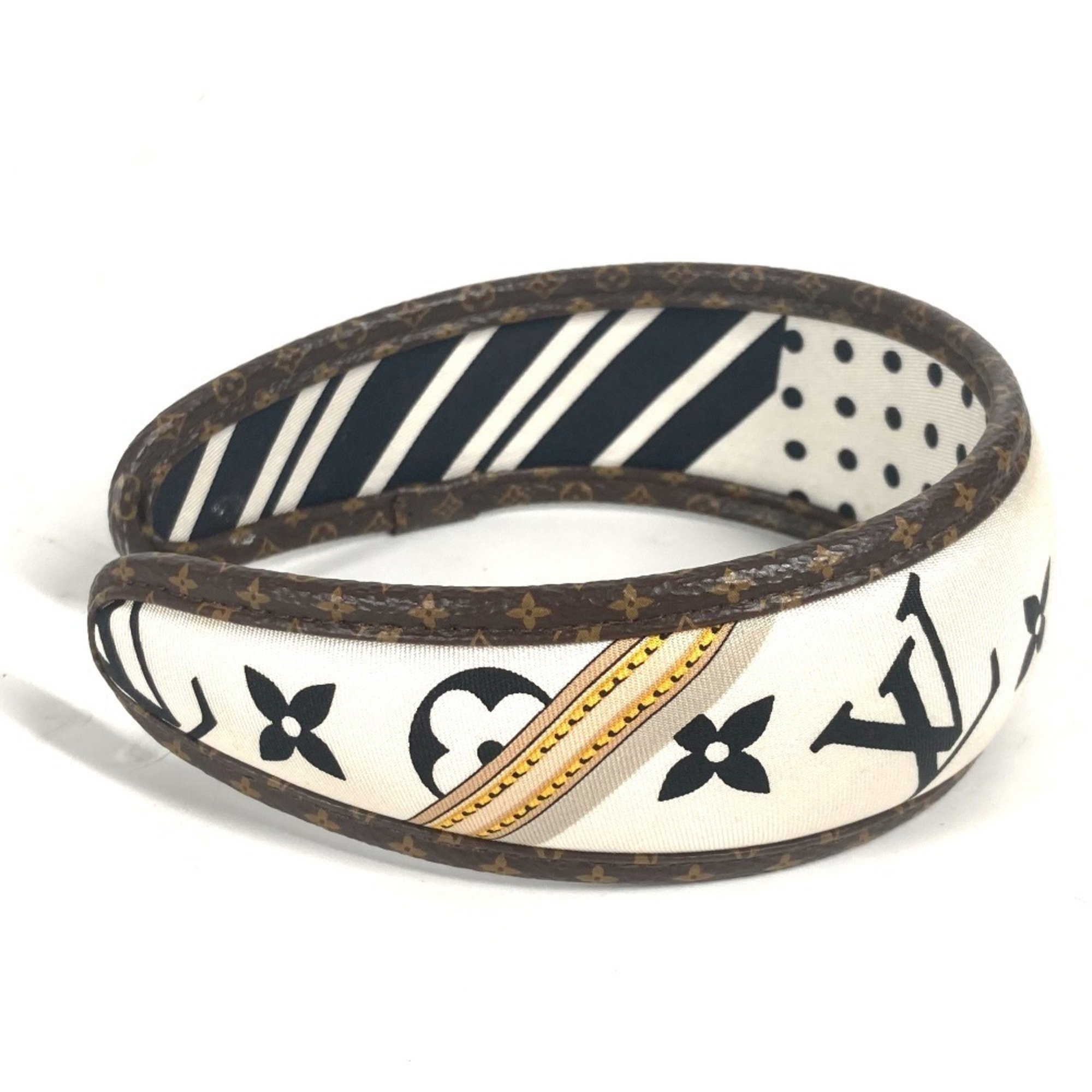 LOUIS VUITTON M77394 Headband Be Mindful Hair Silk Women's White