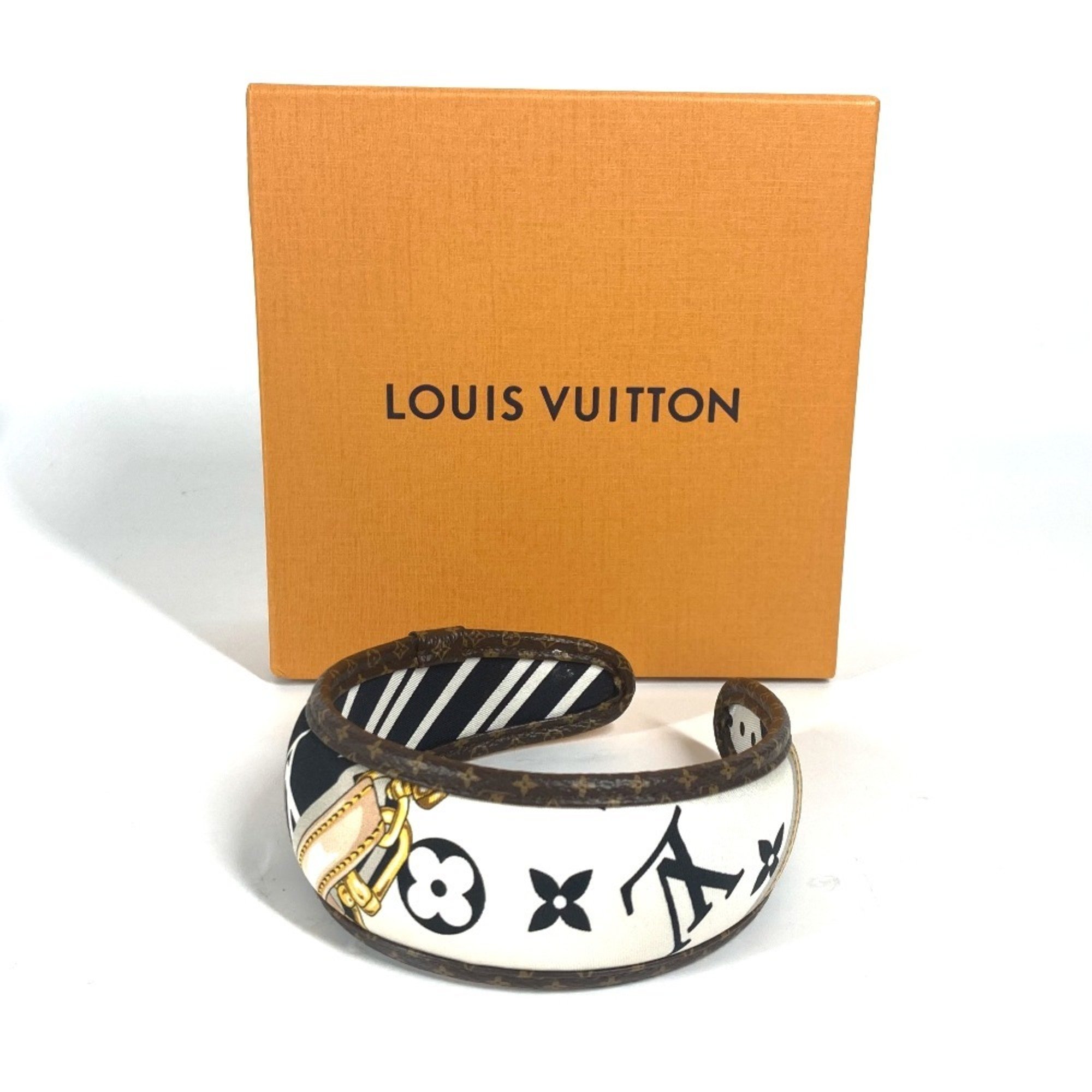 LOUIS VUITTON M77394 Headband Be Mindful Hair Silk Women's White