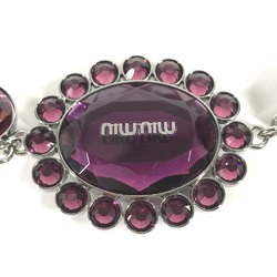 MIUMIU Miu Bijou Chain Necklace Metal Women's Purple