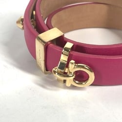 Salvatore Ferragamo Double Gancini Bracelet Leather Women's Pink M-240910-5