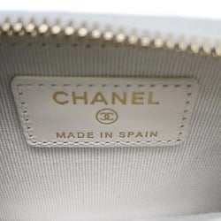 CHANEL Wallet/Coin Case Classic Zip Coin Purse Matelasse Coco Mark Caviar Skin AP0216 Wallet White