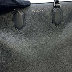 BVLGARI Tote Bag Leather Medium 291105 2way Shoulder Black