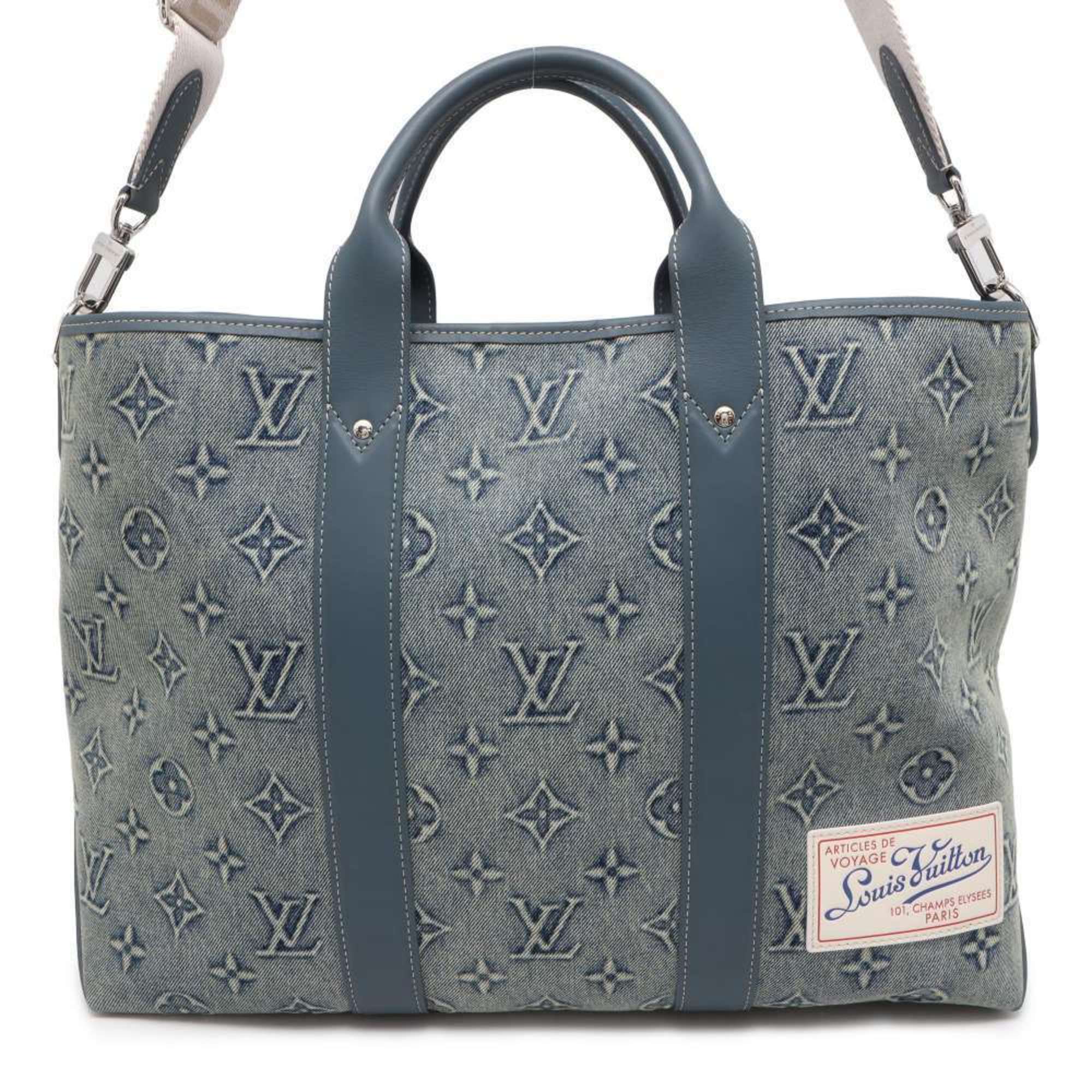 Louis Vuitton Tote Bag Monogram Washed Denim Weekend NM 2way Shoulder