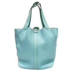 HERMES Picotin Lock GM Handbag Blue Atoll (Silver hardware) Taurillon T stamp F234 Women's and Men's Bags