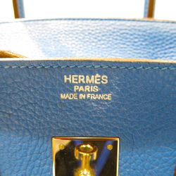 F211 HERMES Birkin 35 Bleu Hydra (Silver hardware) Taurillon Women's Men's Bag