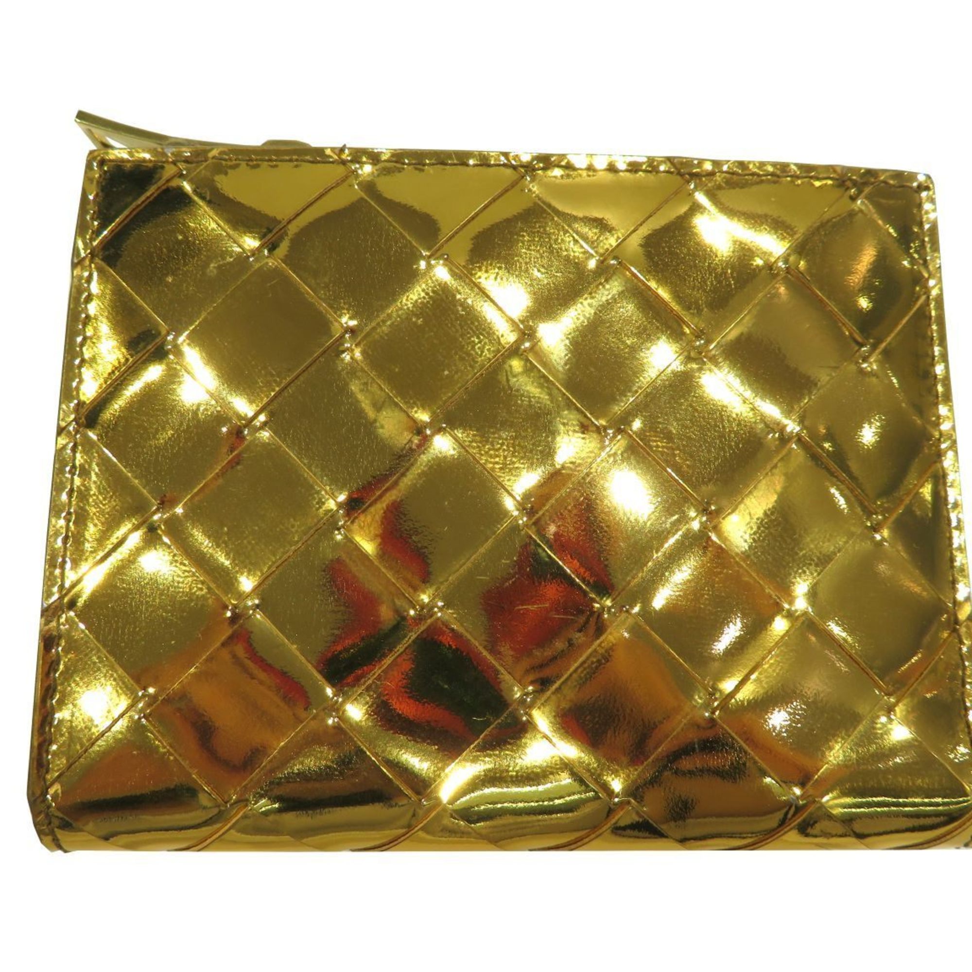 BOTTEGA VENETA Intrecciato Small Wallet Gold Lambskin Men's Women's