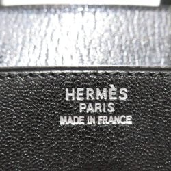 HERMES Birkin 35 □D engraved Black/Silver hardware Chevre E179 Women's Men's Bag Leather