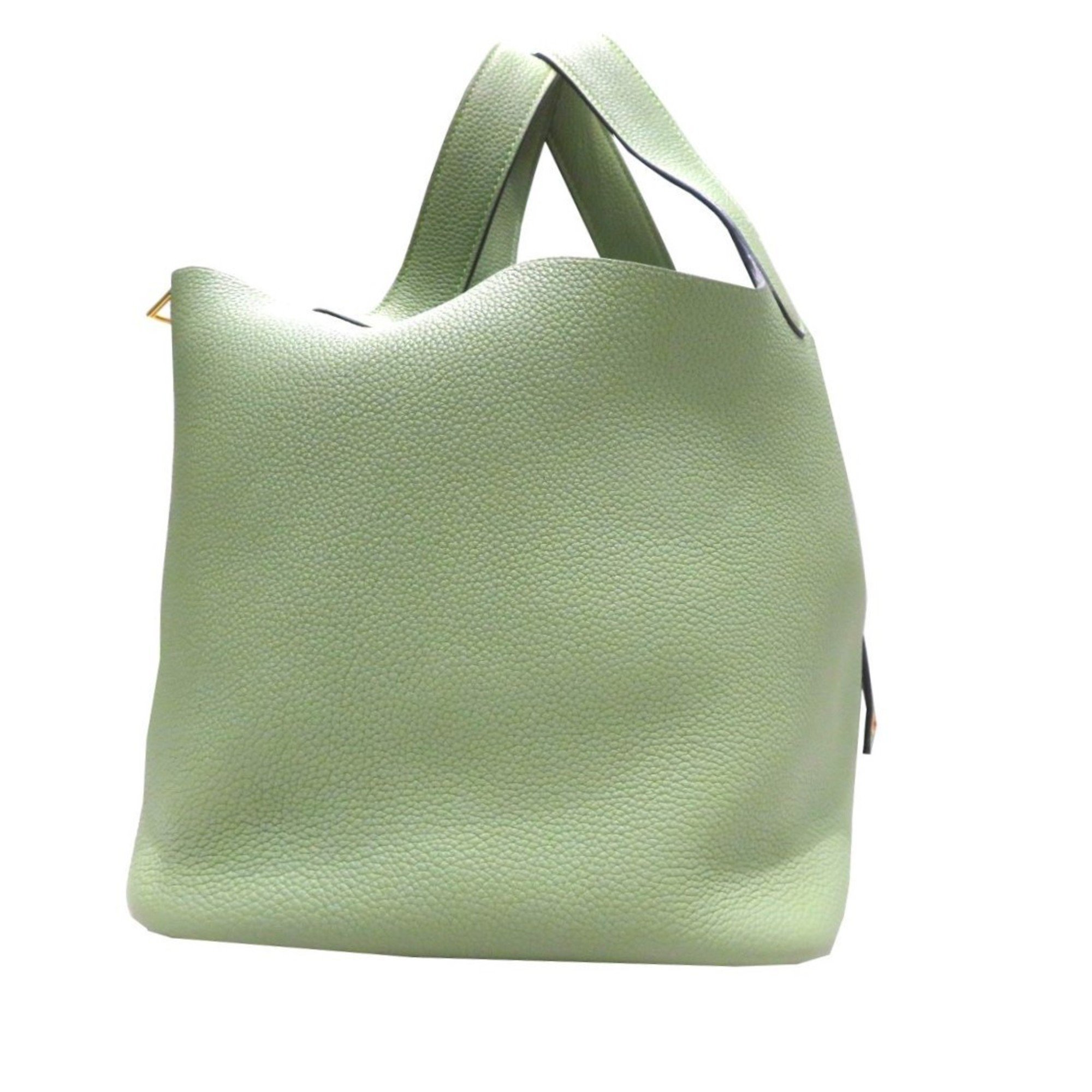 HERMES Picotin MM Vert Cricket (G hardware) Taurillon Y stamp (2020) F180 Women's Men's Bag Leather