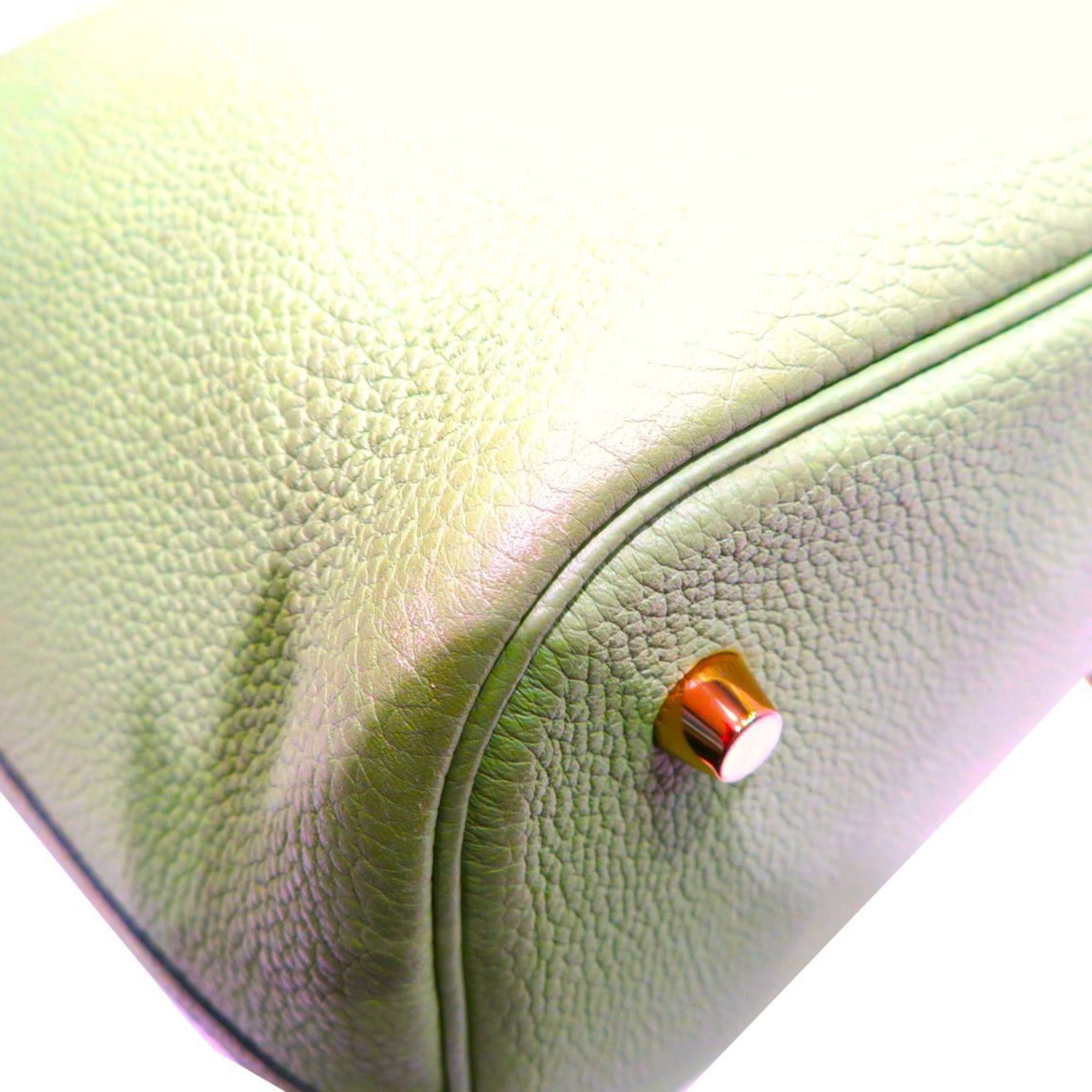 HERMES Picotin MM Vert Cricket (G hardware) Taurillon Y stamp (2020) F180 Women's Men's Bag Leather