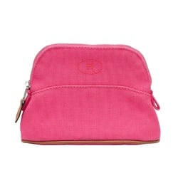 HERMES Bolide Pouch Hibiscus Canvas Travel Compact