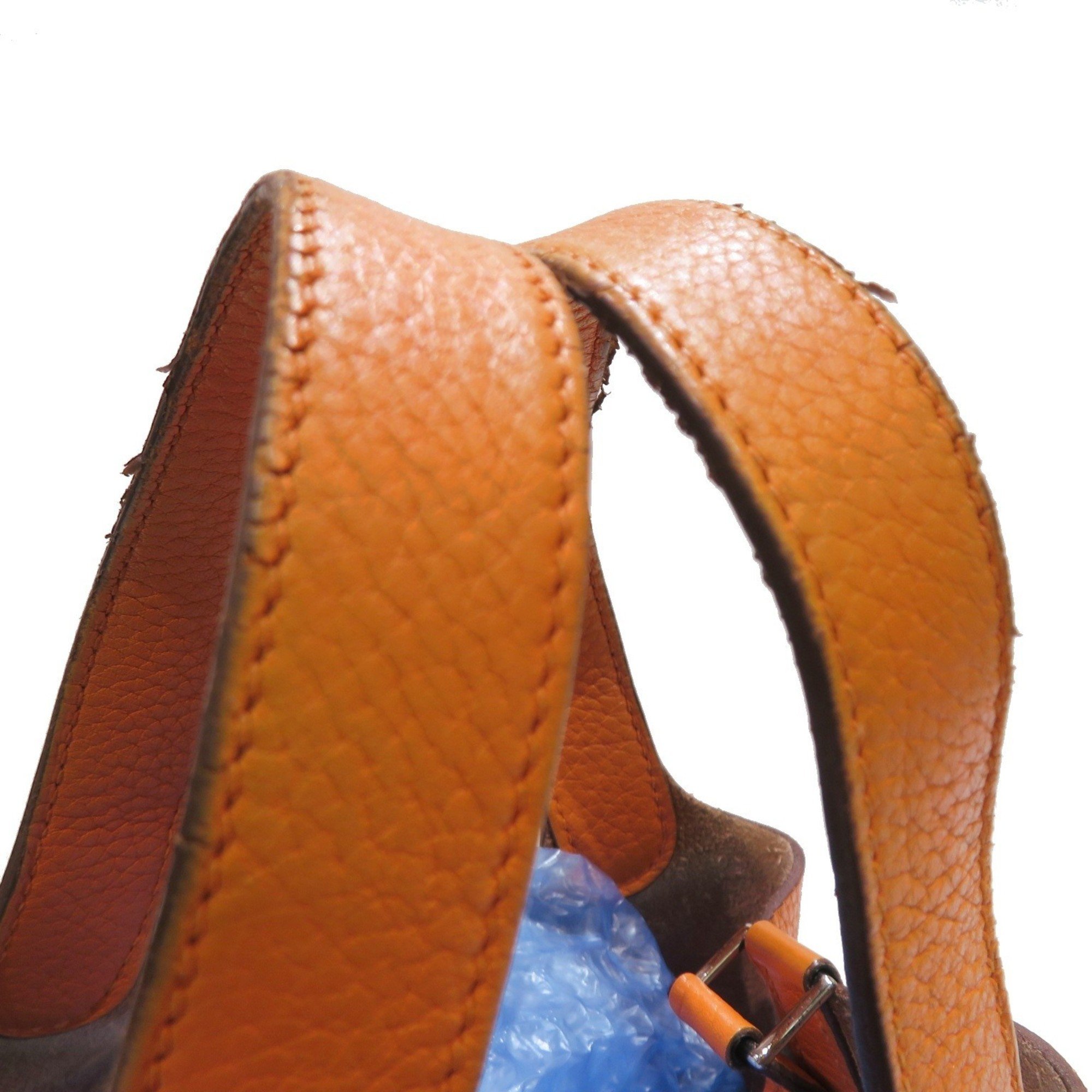 HERMES Picotin PM Orange Silver hardware Taurillon O stamp 2011 E255 Women's and Men's Bags