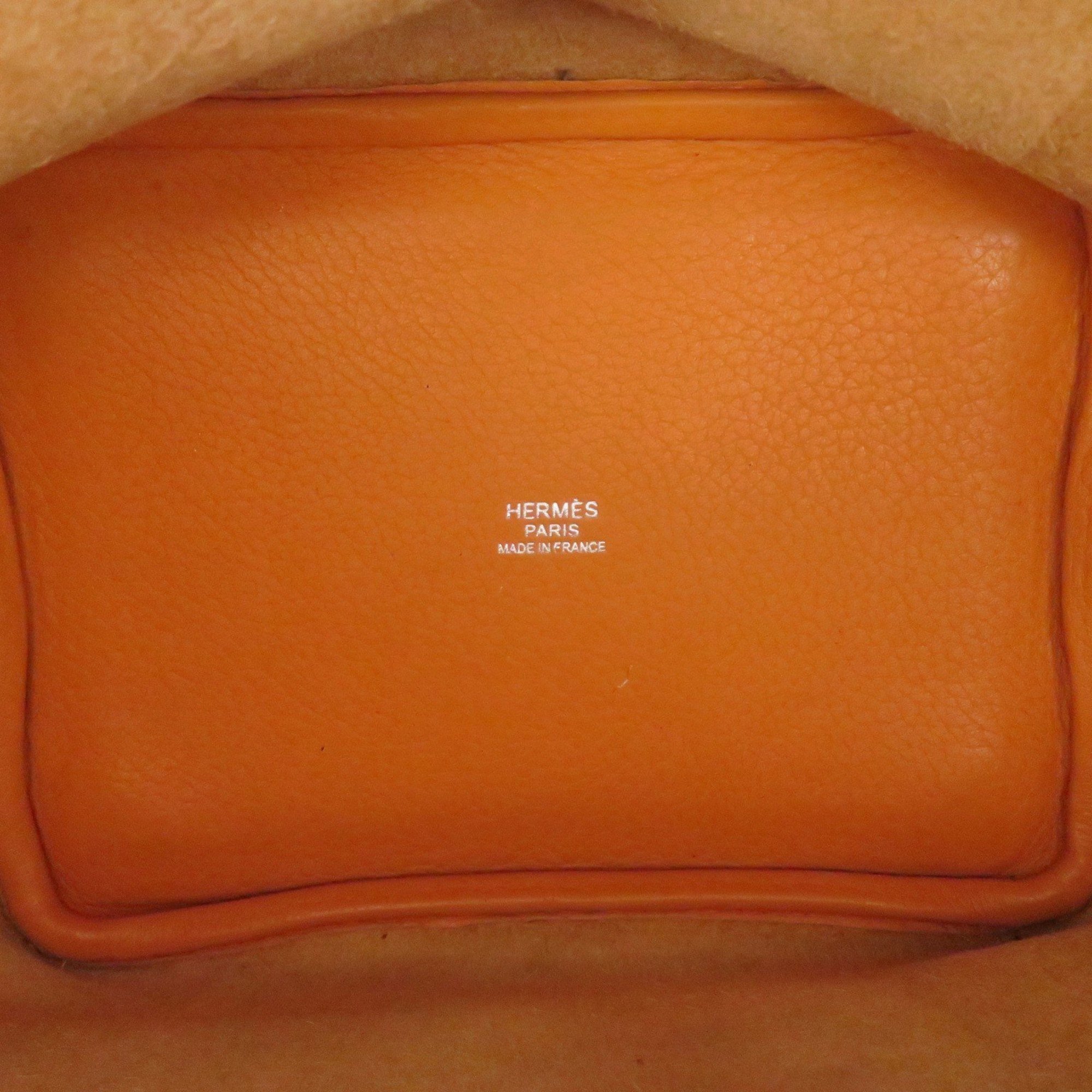 HERMES Picotin PM Orange Silver hardware Taurillon O stamp 2011 E255 Women's and Men's Bags