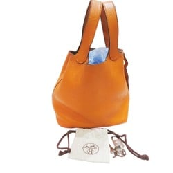 HERMES Picotin PM Orange Silver hardware Taurillon O stamp 2011 E255 Women's and Men's Bags