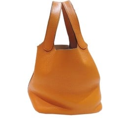 HERMES Picotin PM Orange Silver hardware Taurillon O stamp 2011 E255 Women's and Men's Bags