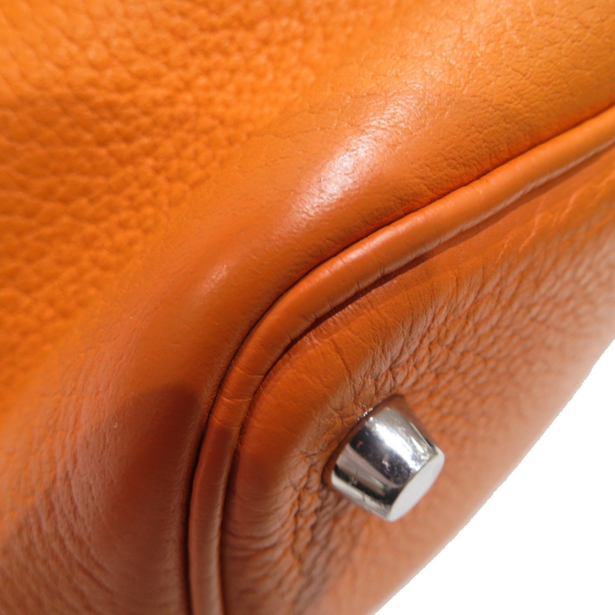 HERMES Picotin PM Orange Silver hardware Taurillon O stamp 2011 E255 Women's and Men's Bags