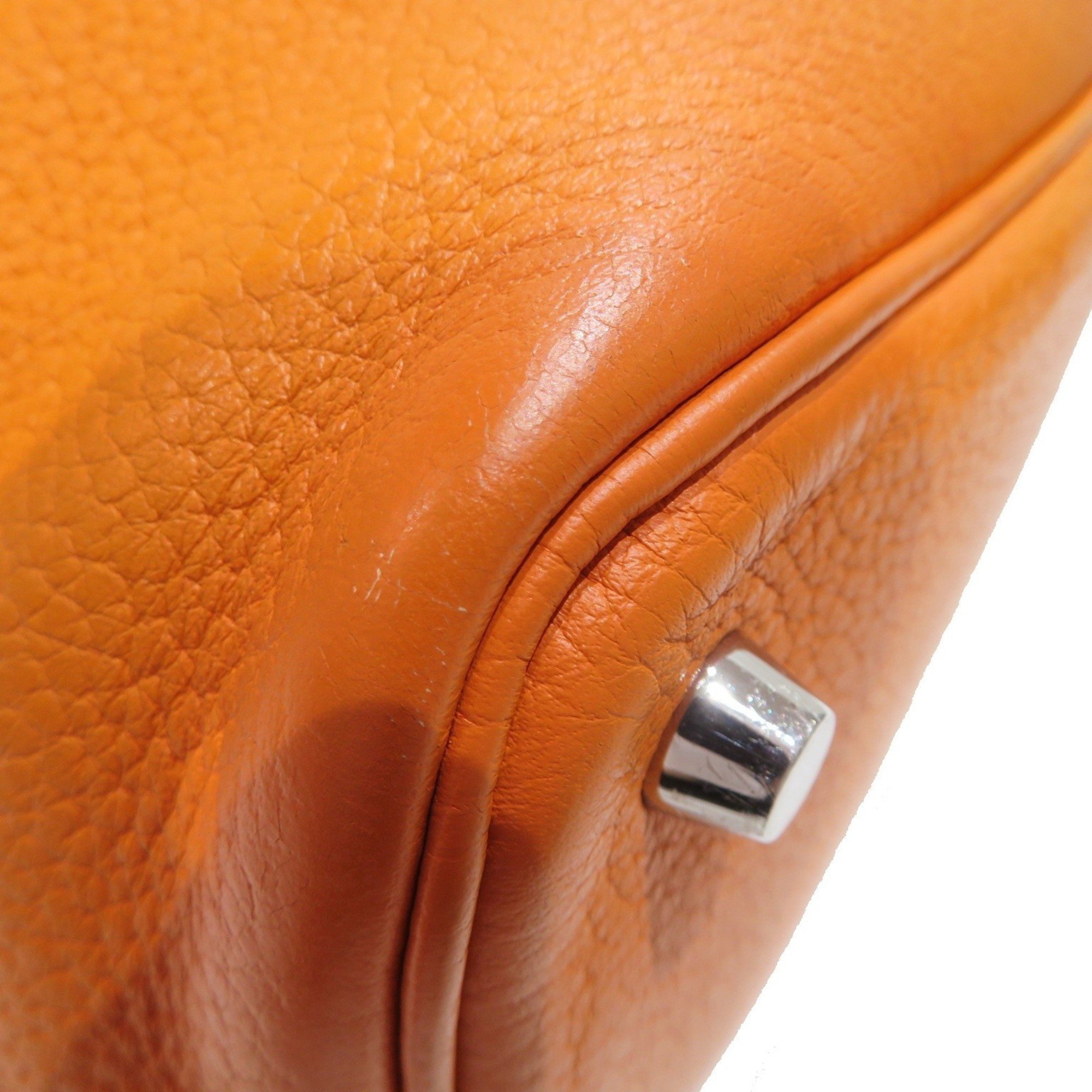 HERMES Picotin PM Orange Silver hardware Taurillon O stamp 2011 E255 Women's and Men's Bags