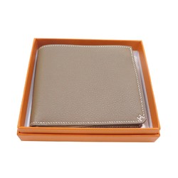 HERMES H Series Compact Bias Wallet Etoupe Evercolor B Stamp A316 Ginza Store Men's Long Women's