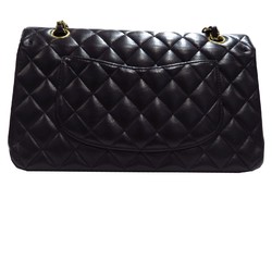 CHANEL Matelasse 25 W Flap Chain Shoulder A01112 Black/G Hardware Lambskin E258 Women's and Men's Bags