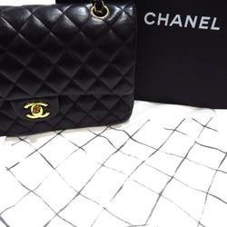 CHANEL Matelasse 25 W Flap Chain Shoulder A01112 Black/G Hardware Lambskin E258 Women's and Men's Bags