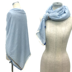 HERMES Hermes Cashmere Silk Stole Shawl Light Blue Men's Women's Unisex