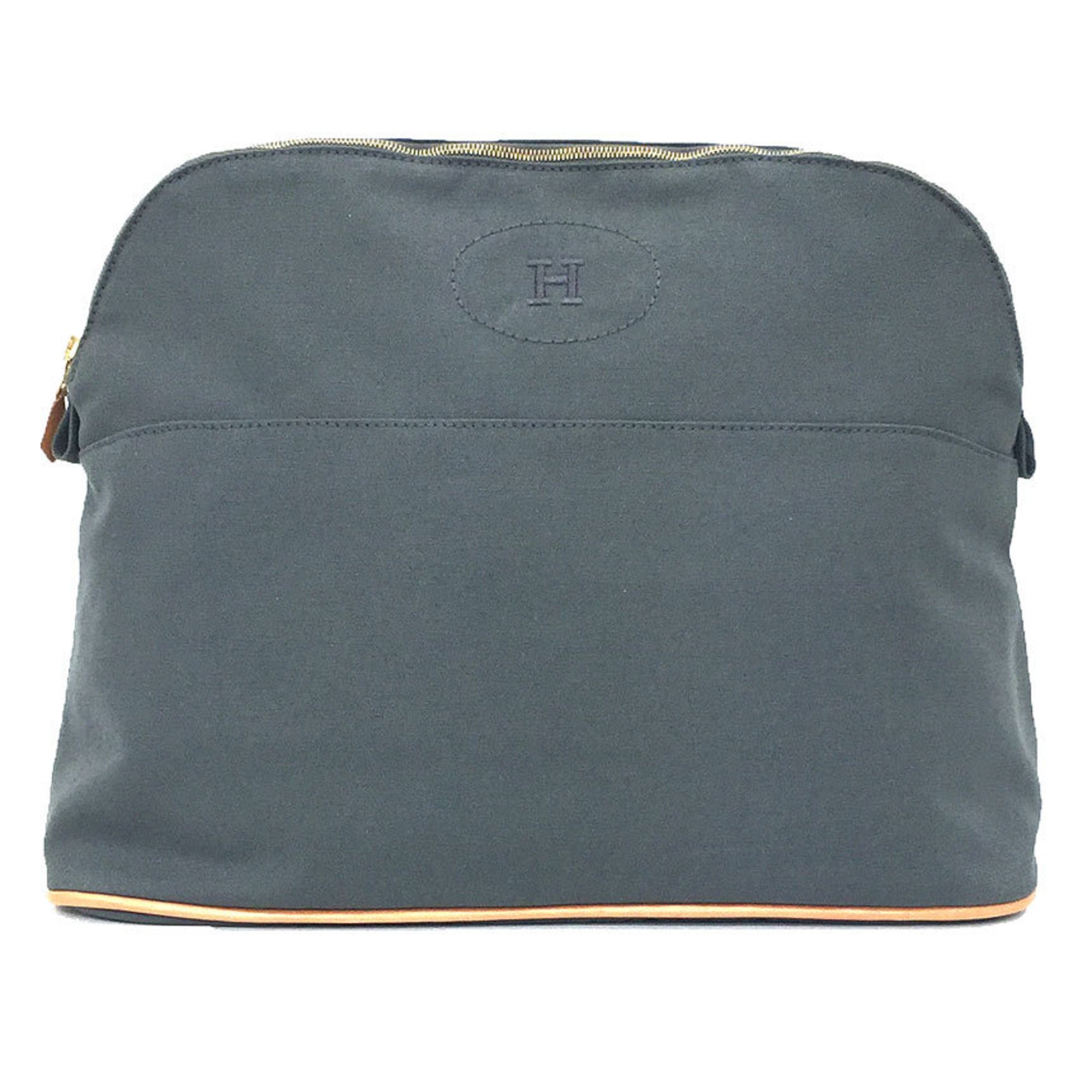 Hermes HERMES Bolide Pouch TGM/34 Cotton Canvas Grey