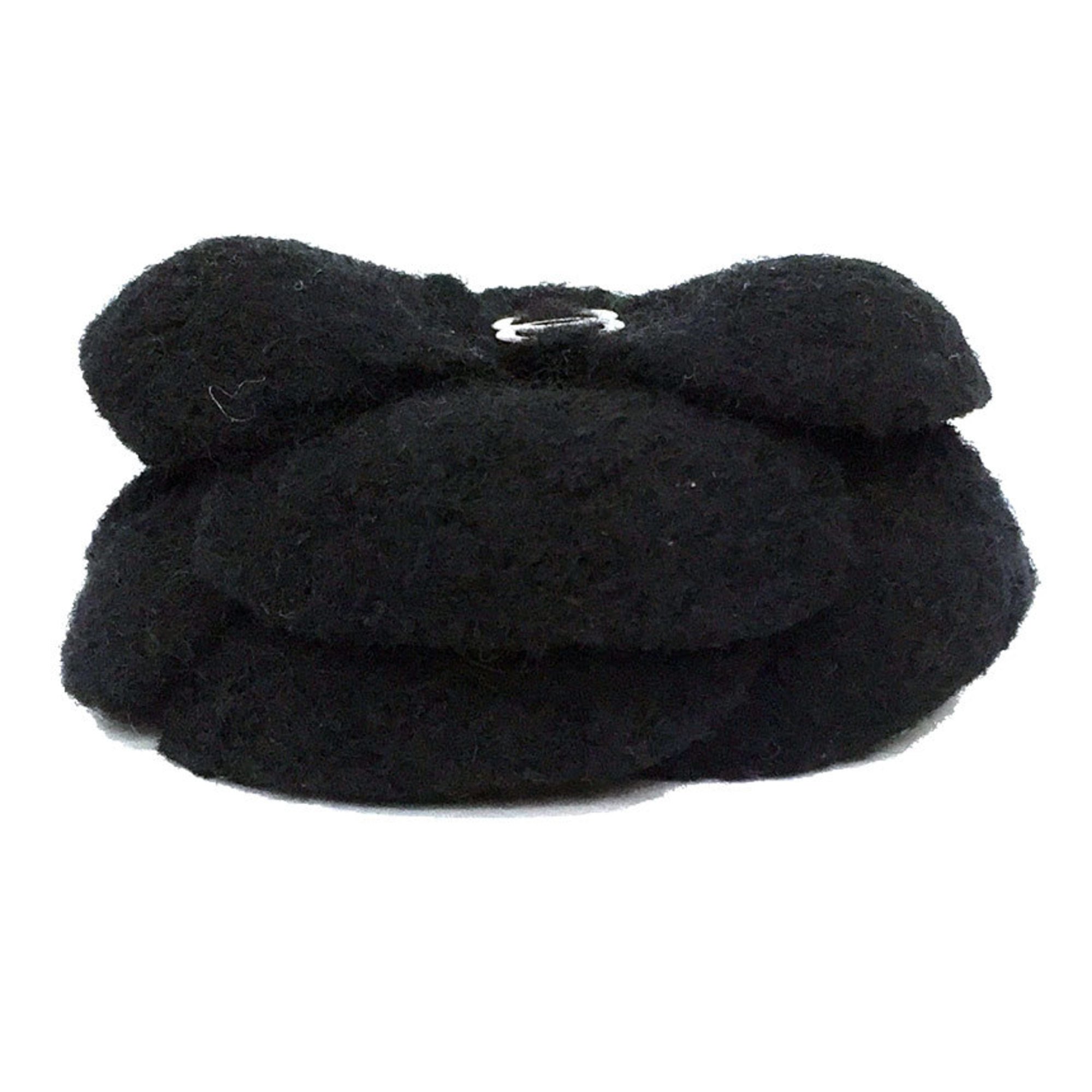 CHANEL Camellia Corsage Brooch Black Felt Chanel Women's