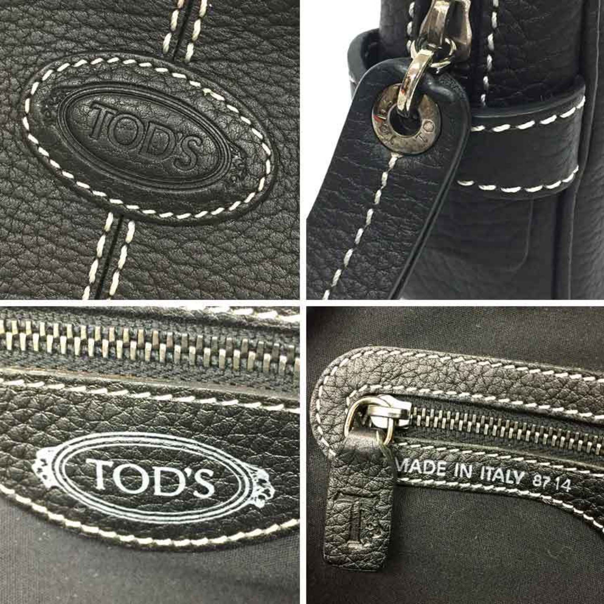 TOD'S Leather Second Bag Black