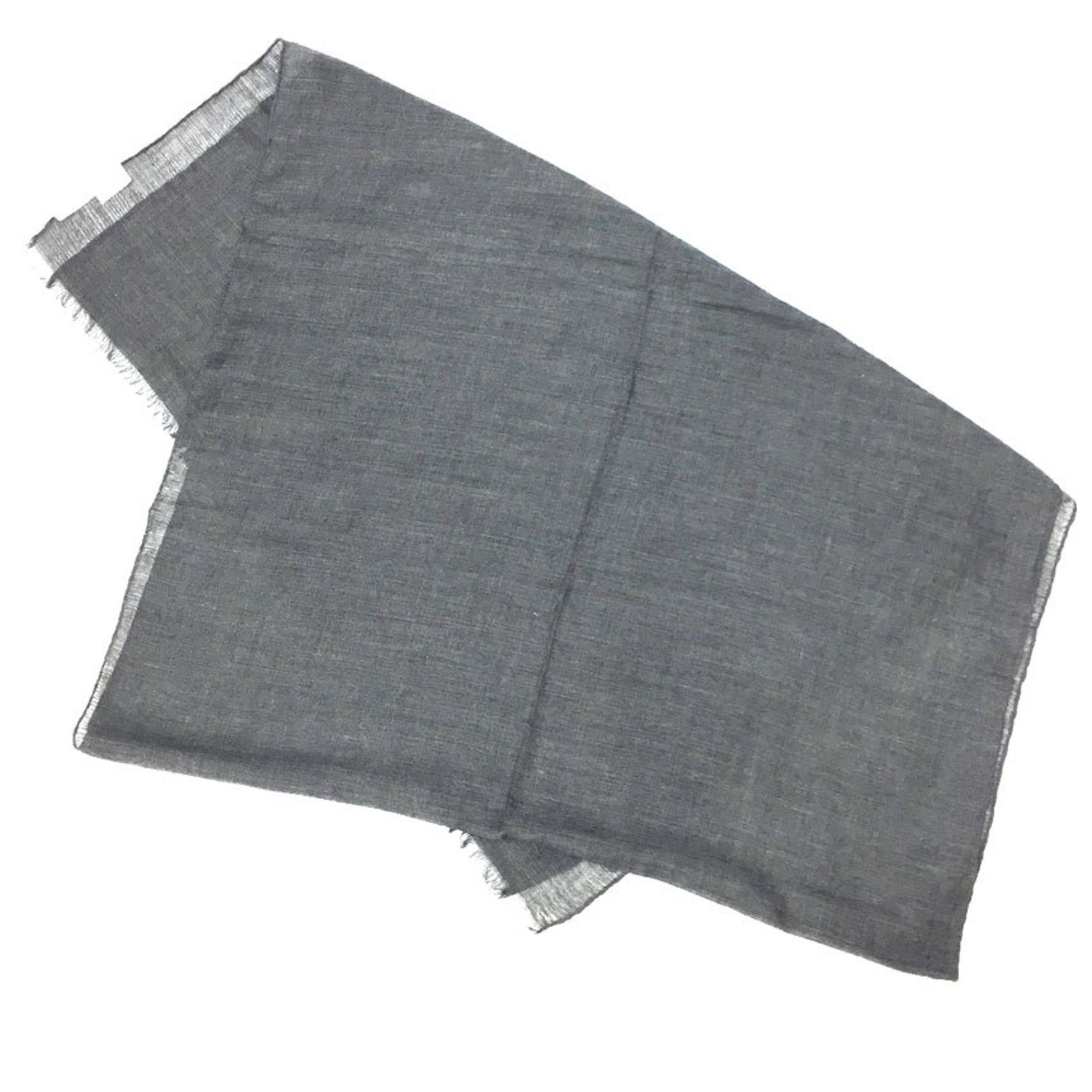 HERMES Hermes Cashmere Silk Stole Shawl Margiela Period Grey Men's Women's Unisex aq10540