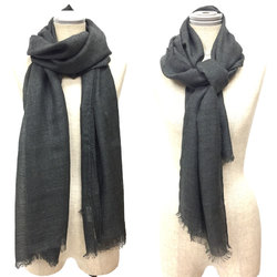 HERMES Hermes Cashmere Silk Stole Shawl Margiela Period Grey Men's Women's Unisex aq10540