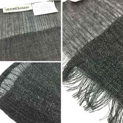 HERMES Hermes Cashmere Silk Stole Shawl Margiela Period Grey Men's Women's Unisex aq10540