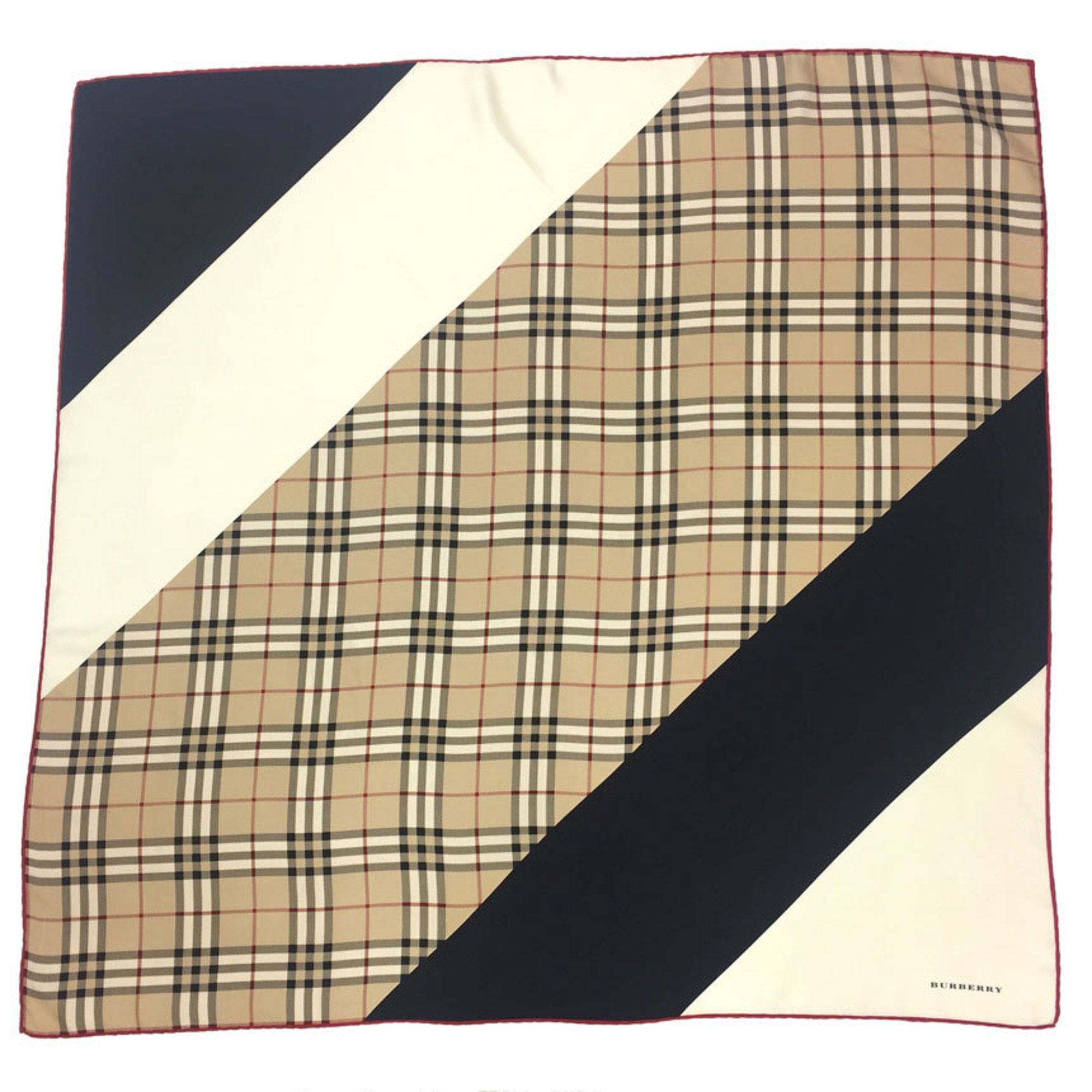 BURBERRY Burberry Scarf Muffler Beige x White Black Silk Women's